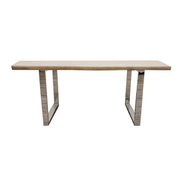 Freya 1.8m Dining Table - Solid Light Pine Wood Top with Elegant Chrome Metal Legs - UK Luxury Furniture